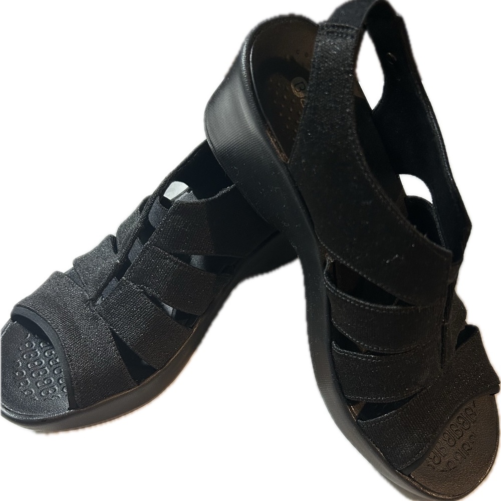 Bzees Black Sandals with Strappy Design